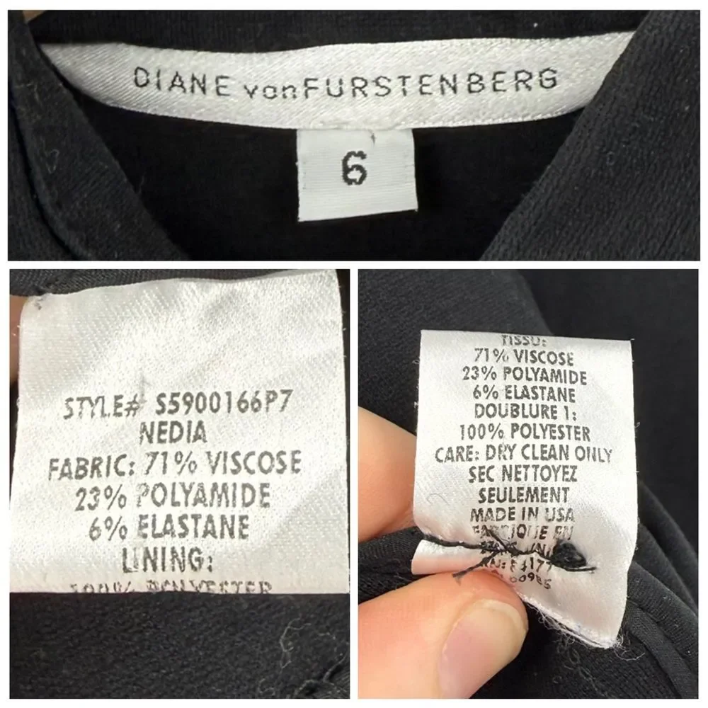 Diane Von Furstenberg Nedia Cropped Peplum Jacket in Black | Size 6 - Picture 6 of 6